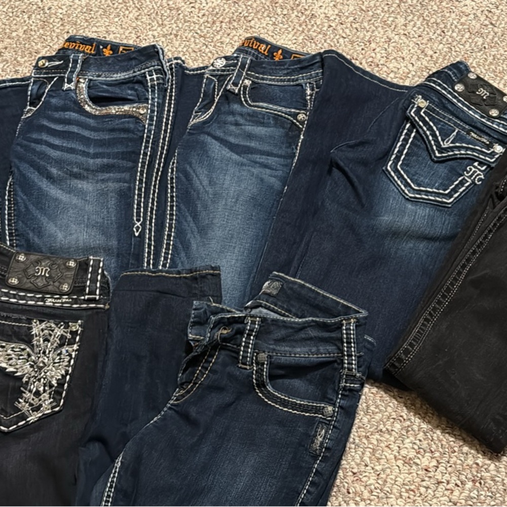 Rock Revival Women's Slim Straight Jeans - Dark Blue